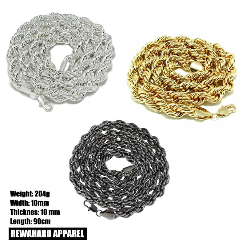 Heavy Stainless Steel Cuban Twist Chain Necklace
