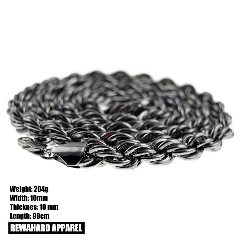 Heavy Stainless Steel Cuban Twist Chain Necklace