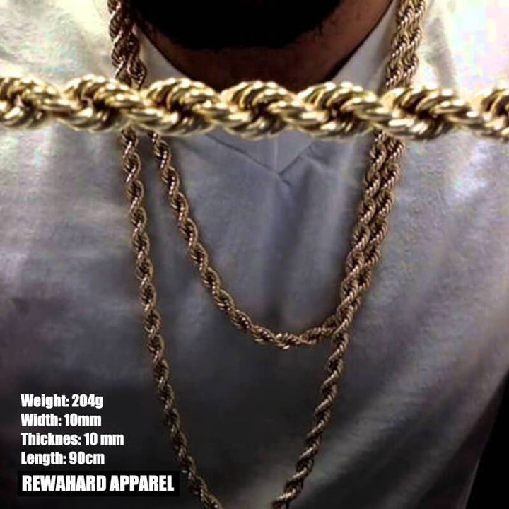 Heavy Stainless Steel Cuban Twist Chain Necklace