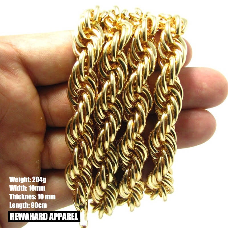 Heavy Stainless Steel Cuban Twist Chain Necklace