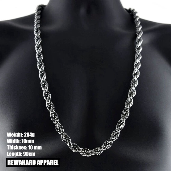 Heavy Stainless Steel Cuban Twist Chain Necklace