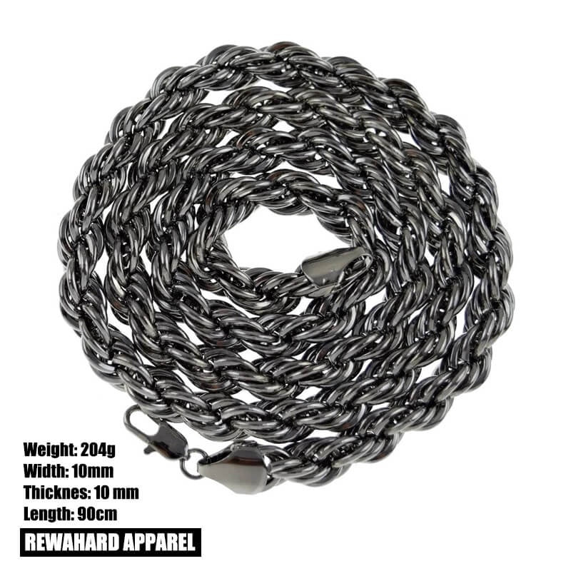 Heavy Stainless Steel Cuban Twist Chain Necklace