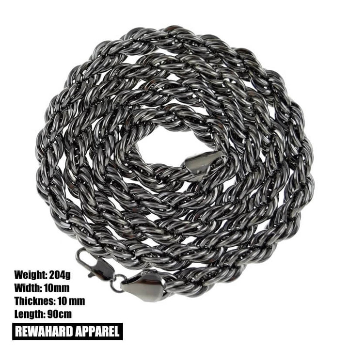 Heavy Stainless Steel Cuban Twist Chain Necklace