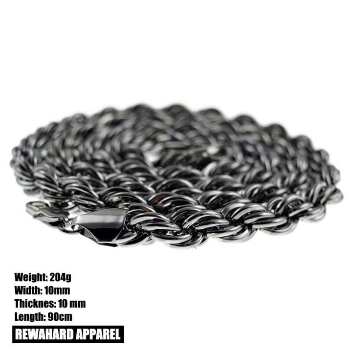 Heavy Stainless Steel Cuban Twist Chain Necklace