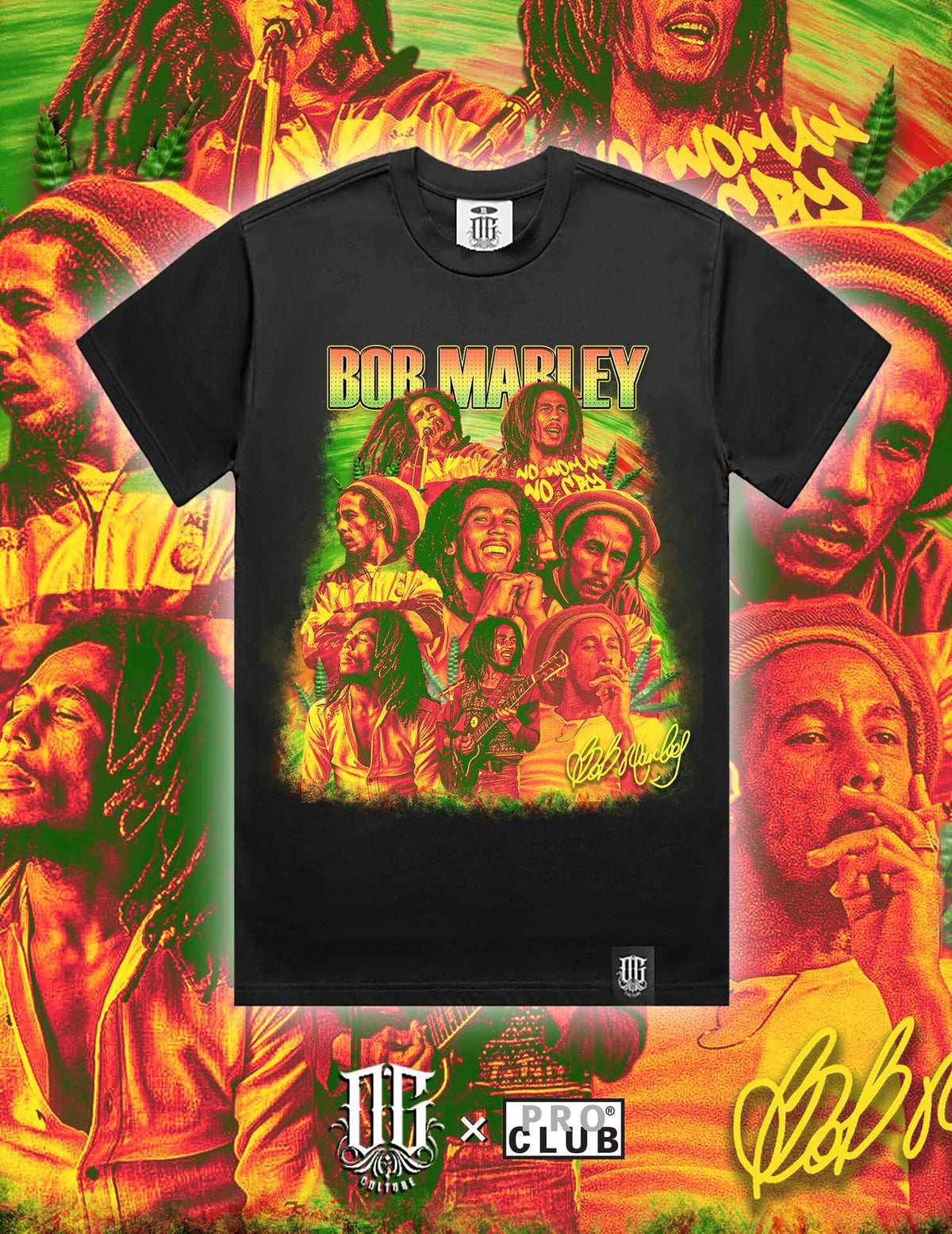 OG Culture X Pro Club Heavyweight Tee - Bob Marley Pantone