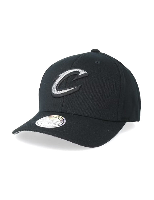 MITCHELL & NESS 110 Flexfit Snapback Black and White Cleveland Cavaliers Melange Logo