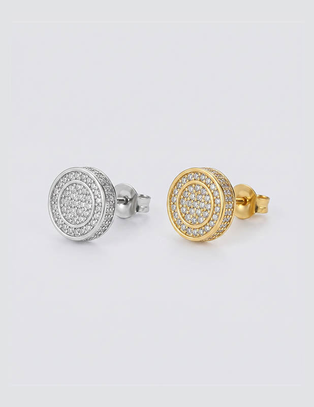 Rewahard - 10mm Iced Diamond Cluster Stud Earring