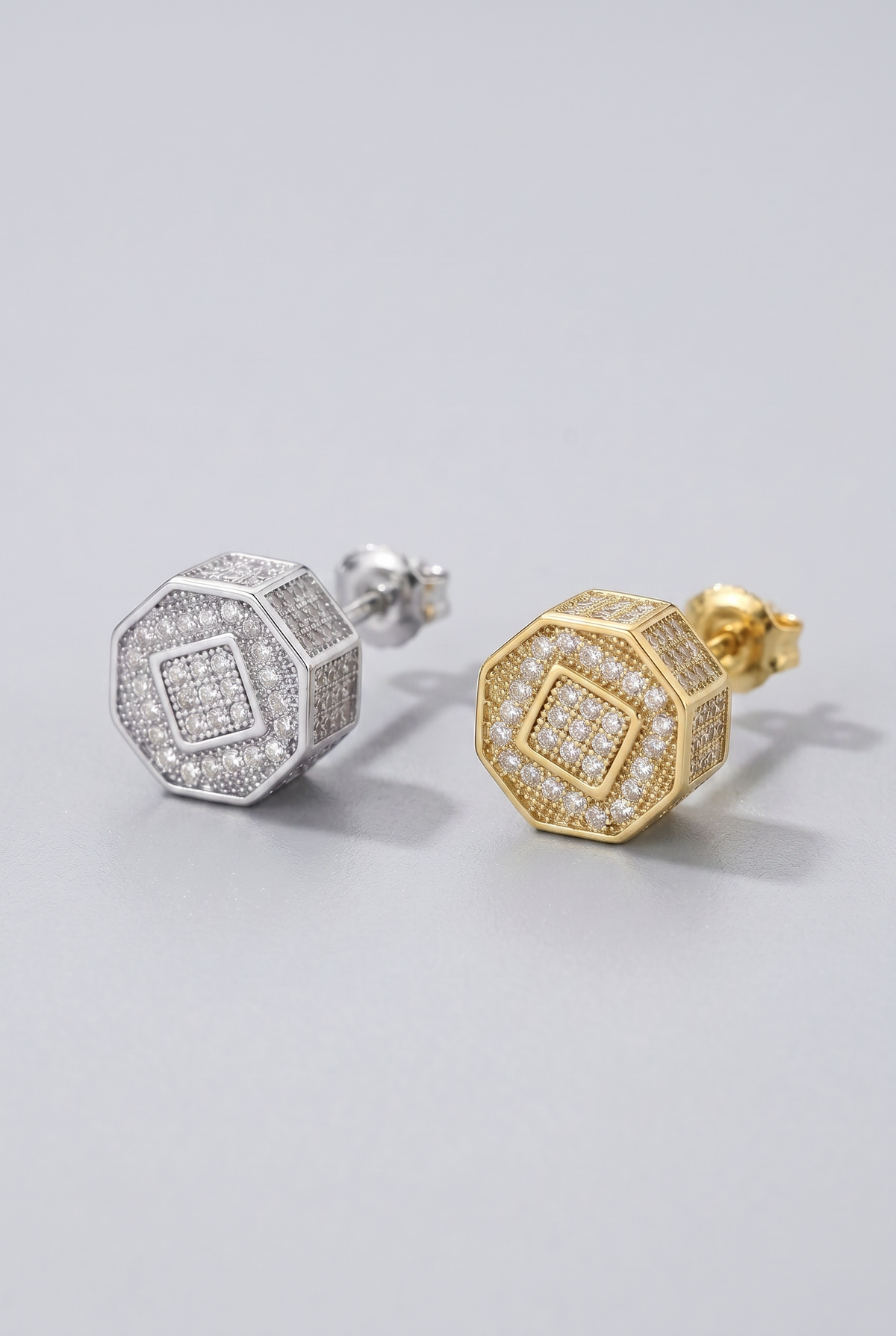 Rewahard - Polygon Diamond Cluster Stud Earring