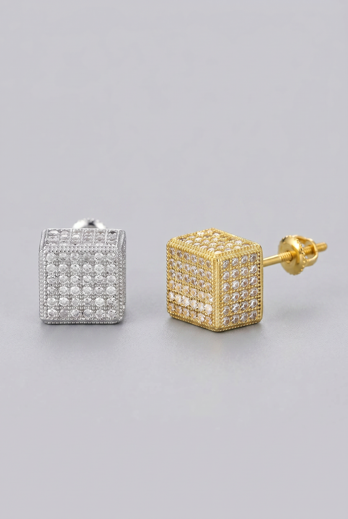 Rewahard - Full Square Diamond Cluster Stud Earring