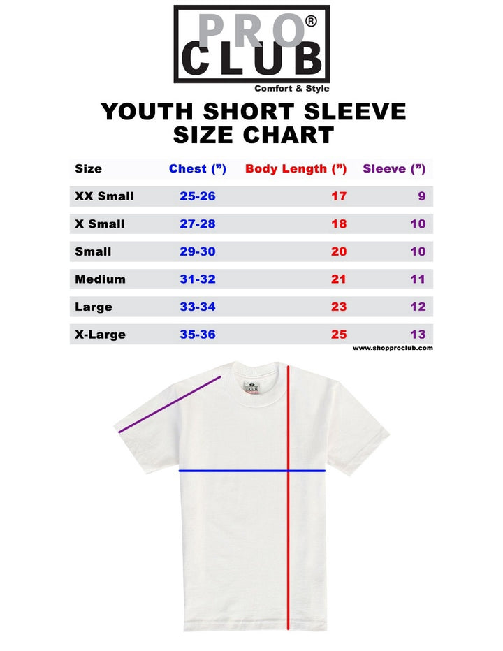 Pro Club Youth Short Sleeve Crew Neck Tee - WHITE