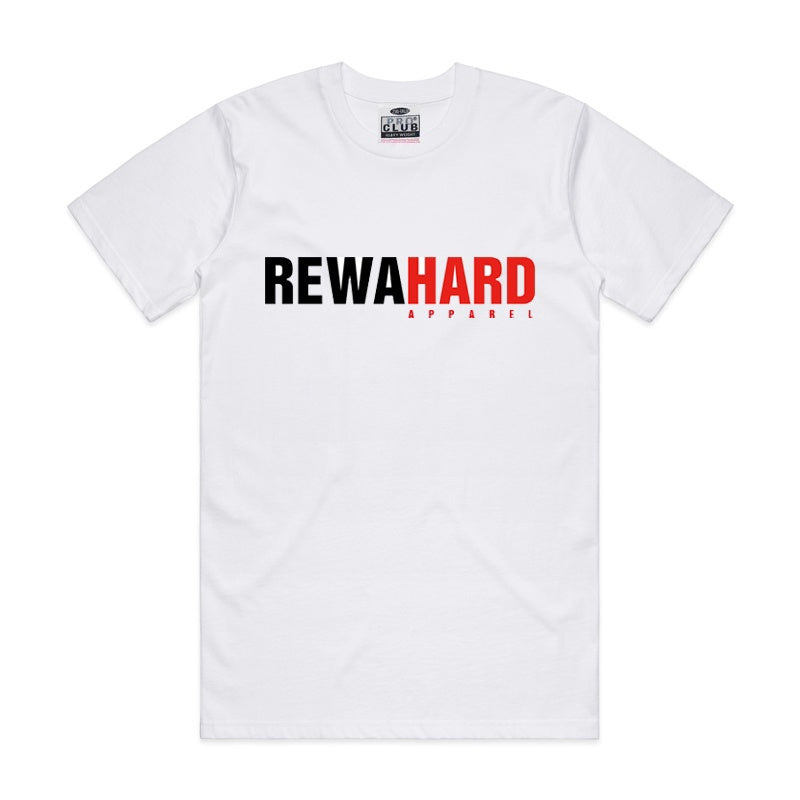 Pro Club Men's Heavyweight REWAHARD logo Tee - WHITE