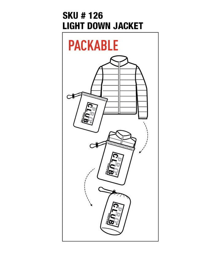 Pro Club Packable Lightweight Down Jacket - GRAY