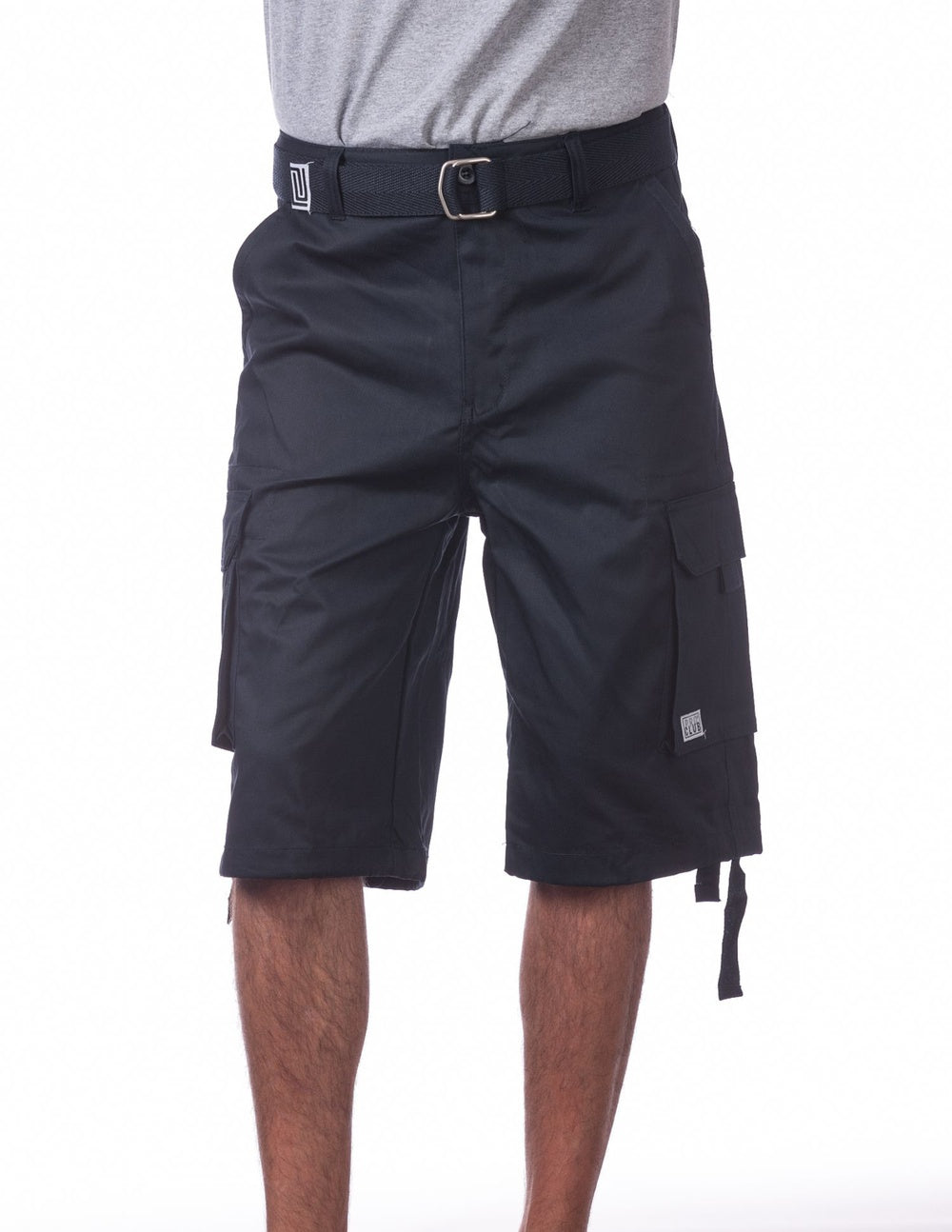 Pro Club Twill Cargo Shorts with Belt - NAVY