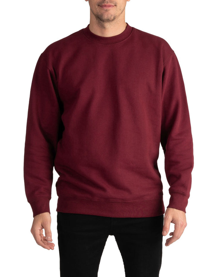 Pro Club Heavyweight Crew Neck Fleece Pullover Sweater (13oz) - MAROON