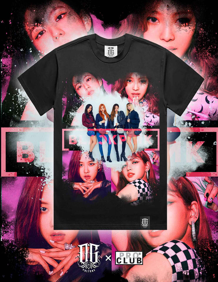 OG Culture X Pro Club Heavyweight Tee - Black Pink