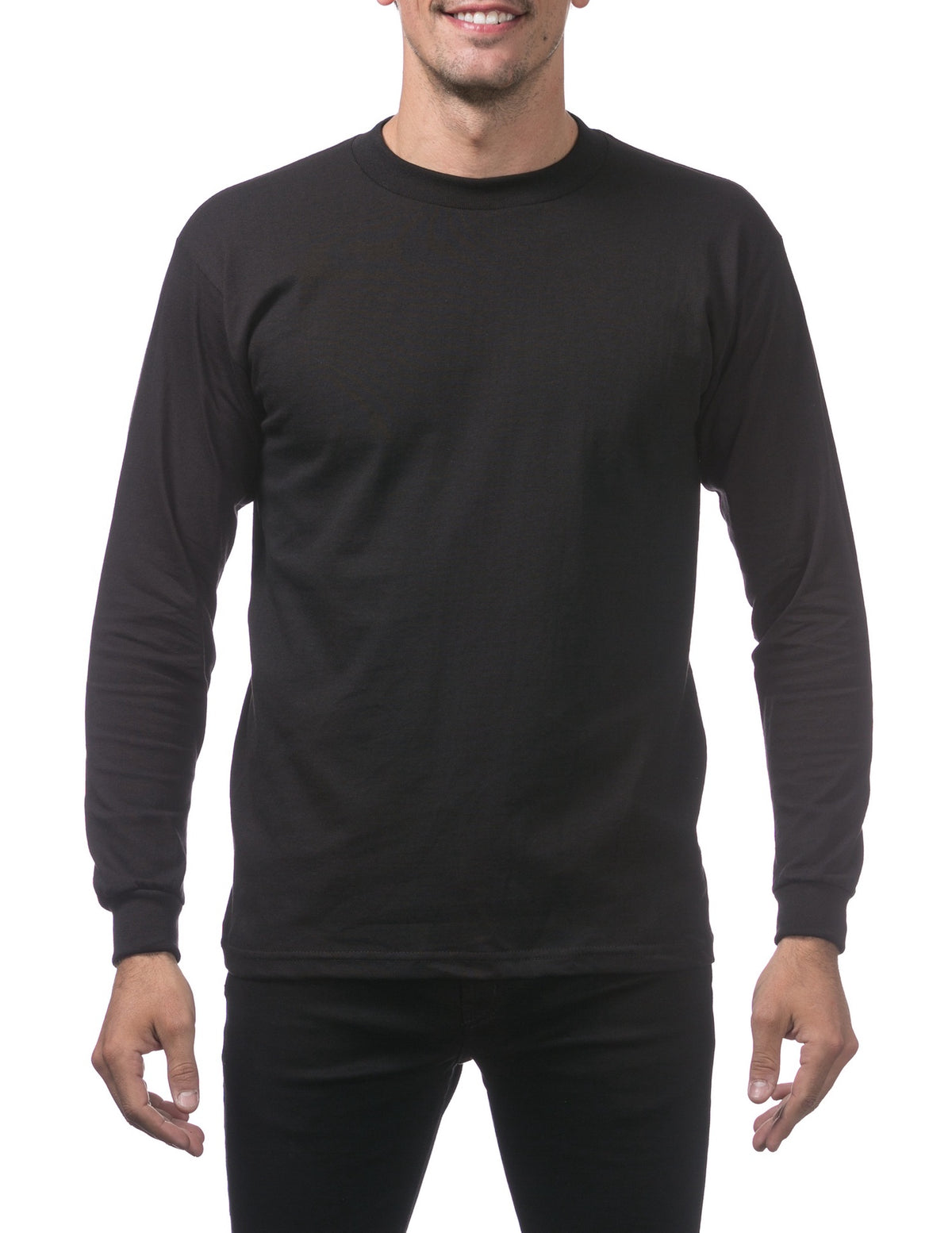 Pro Club Heavyweight Cotton Long Sleeve Crew Neck - BLACK