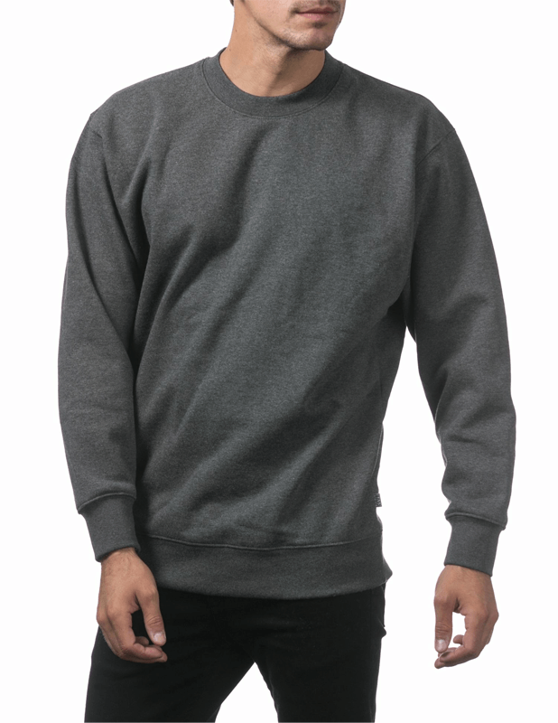 Pro Club Comfort Crew Neck Fleece Pullover Sweater (9oz) - Charcoal