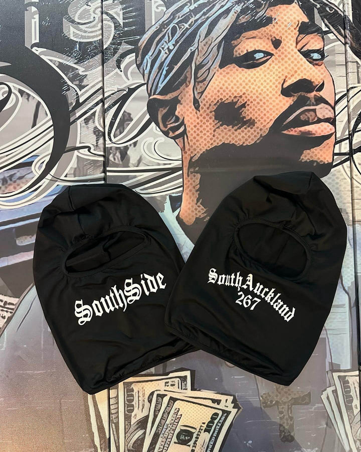 Rewahard Printed Full Head Gangster Balaclava Neck Gaiter - Black