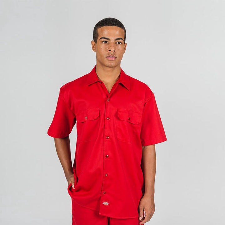 DICKIES –1574 SHORT SLEEVE WORK SHIRT - ENGLISH RED