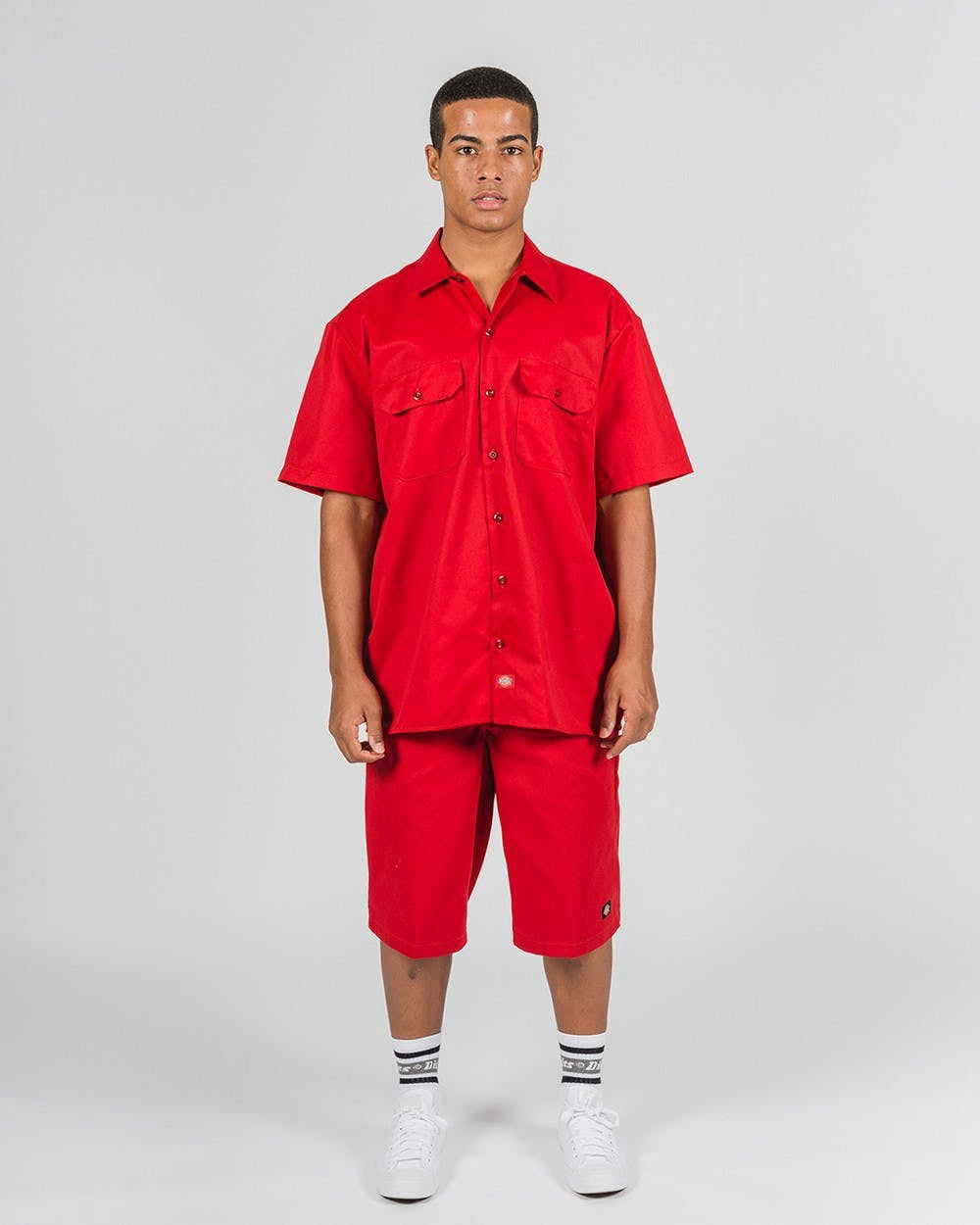 DICKIES –1574 SHORT SLEEVE WORK SHIRT - ENGLISH RED