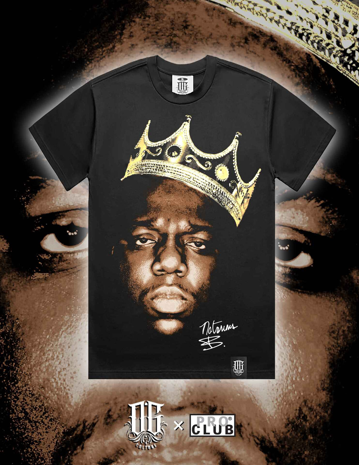 OG Culture X Pro Club Heavyweight Tee - Biggie Portrait