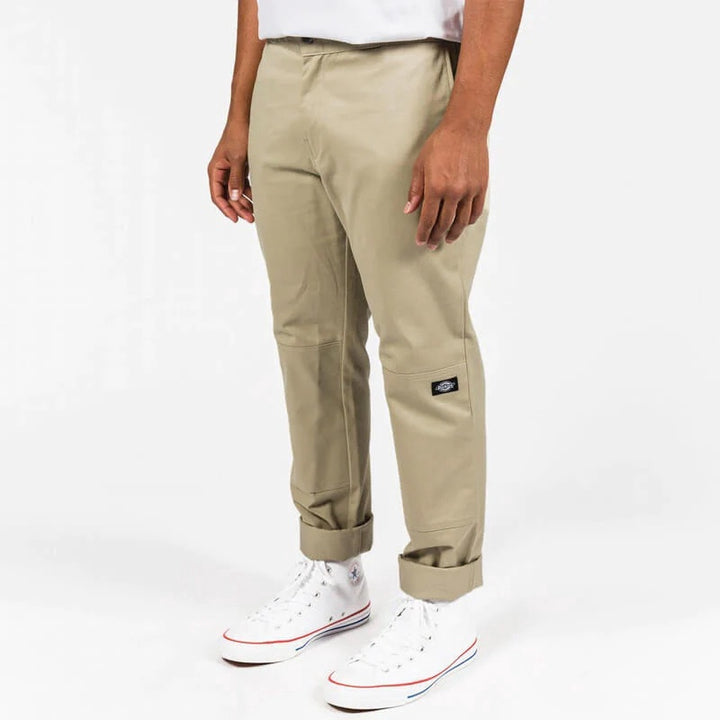 DICKIES WP918 SLIM FIT DOUBLE KNEE WORK PANT -Khaki