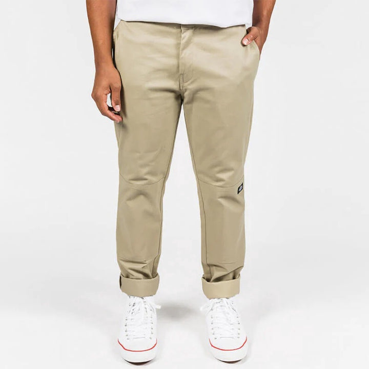 DICKIES WP918 SLIM FIT DOUBLE KNEE WORK PANT -Khaki