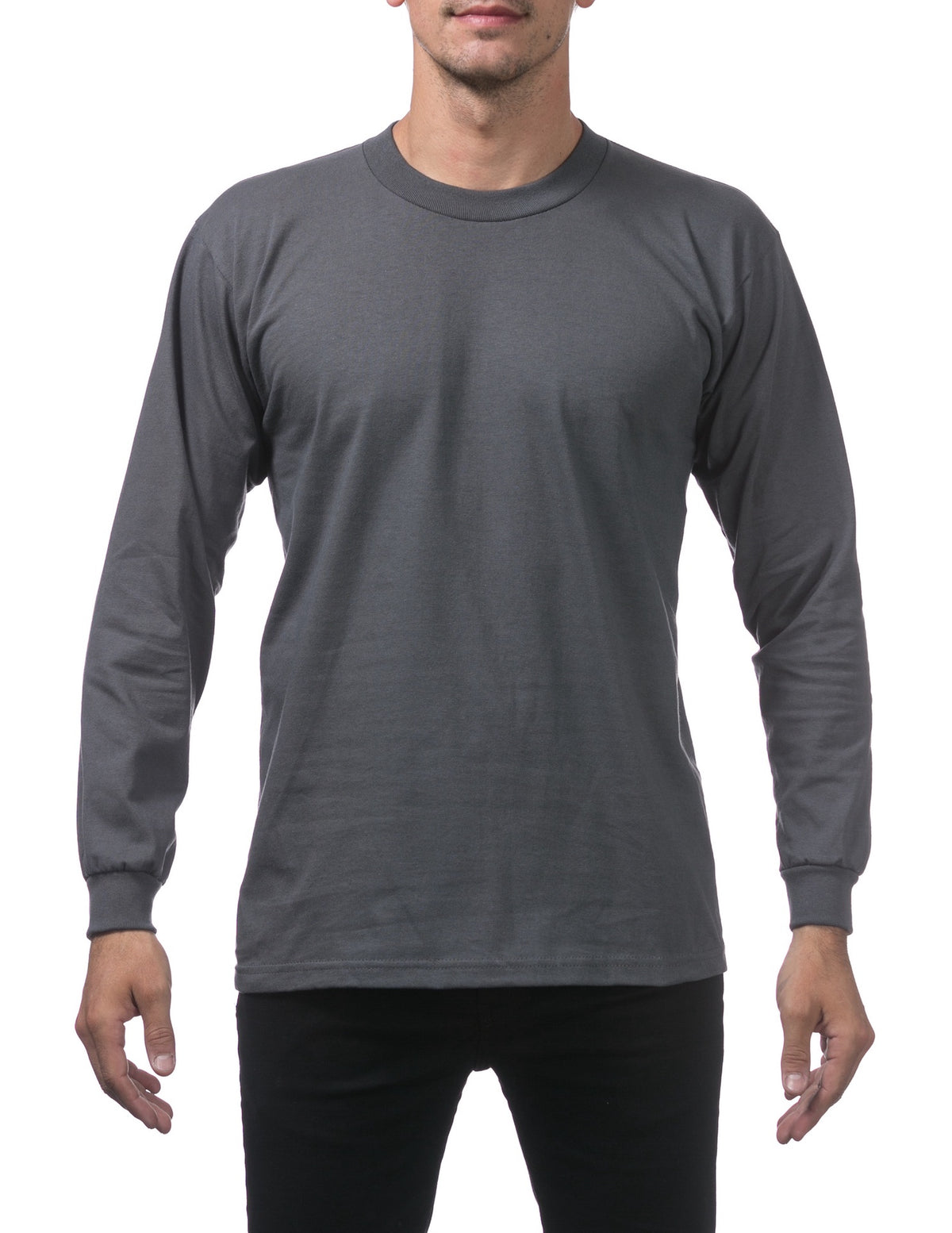 Pro Club Heavyweight Cotton Long Sleeve Crew Neck - GRAPHITE