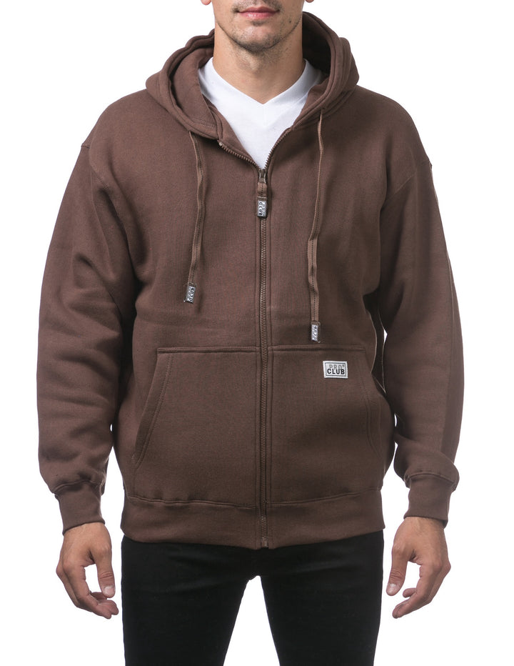 Pro Club Heavyweight Full Zip Fleece Hoodie - BROWN