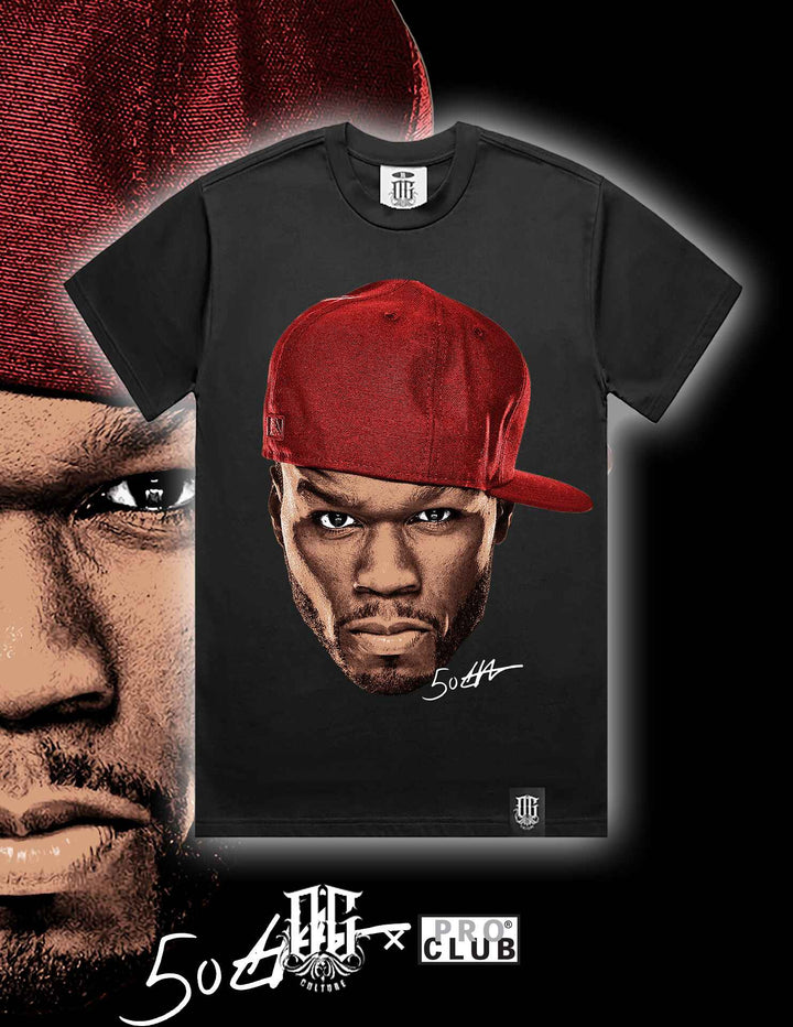 OG Culture X Pro Club Heavyweight Tee - 50 Cent Portrait