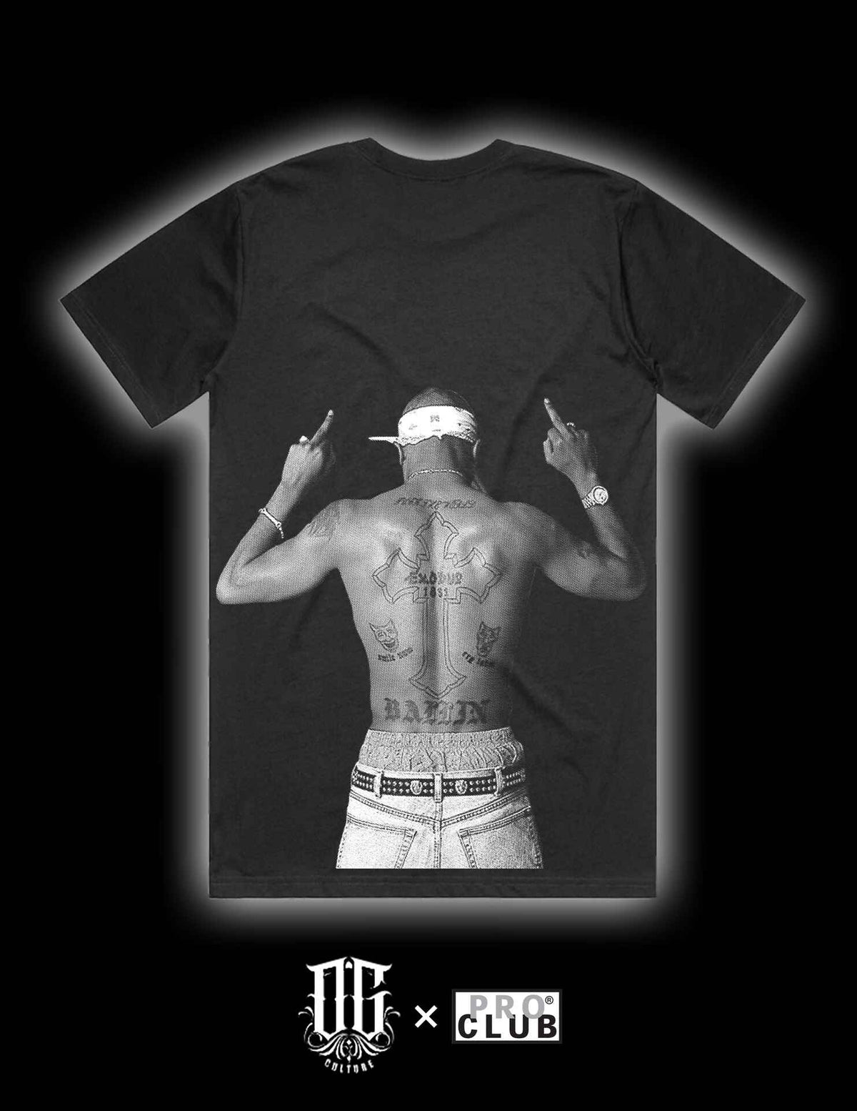 OG Culture X Pro Club Heavyweight Tee - Tupac Shakur FU Back Print