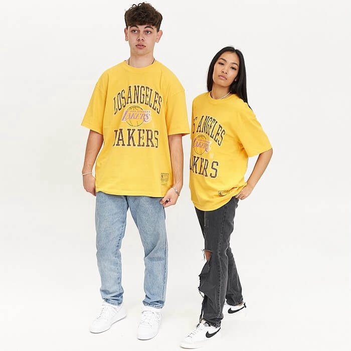 MITCHELL & NESS - Vintage Ivy Arch Clear Tee Lakers Faded Yellow