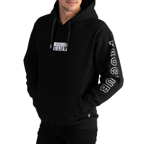 Pro Club Heavyweight Pullover BOX LOGO Hoodie (13oz) - BLACK
