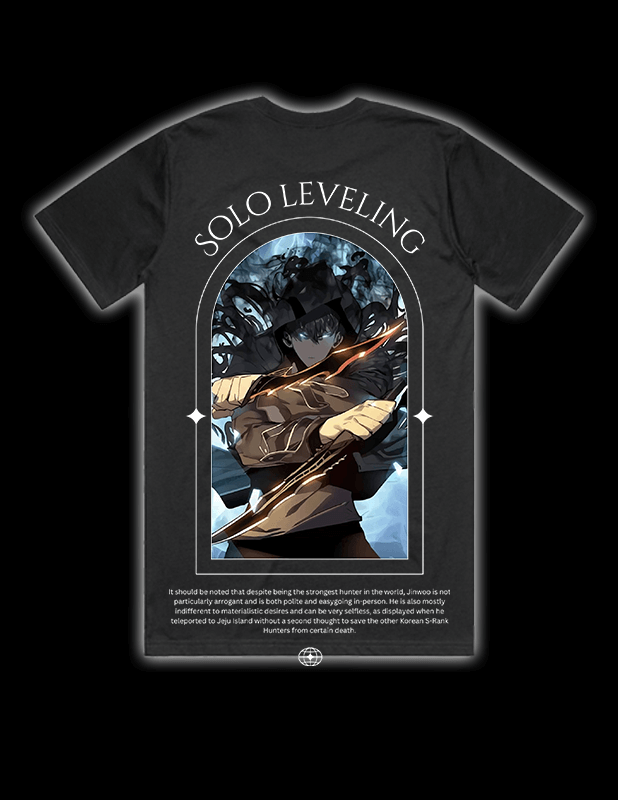 OG Culture X Pro Club Heavyweight Tee - Solo Leveling Sung Jinwoo Hunters From Certain Death Back Print