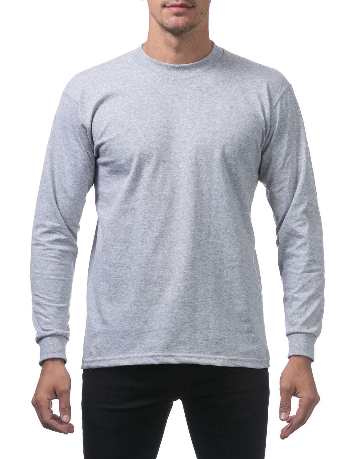 Pro Club Heavyweight Cotton Long Sleeve Crew Neck - GRAY