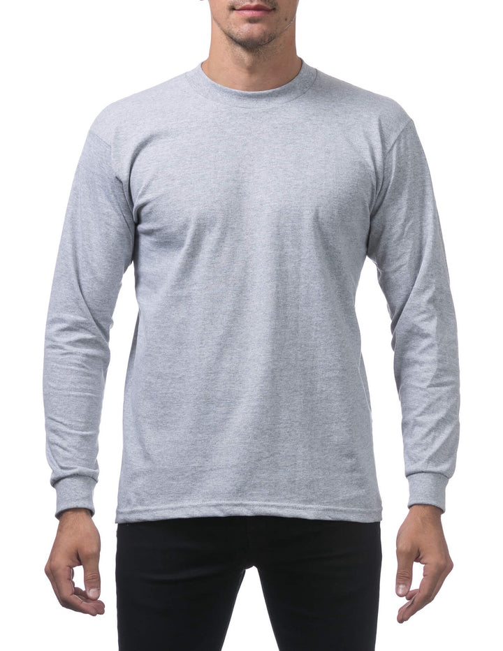 Pro Club Heavyweight Cotton Long Sleeve Crew Neck - GRAY
