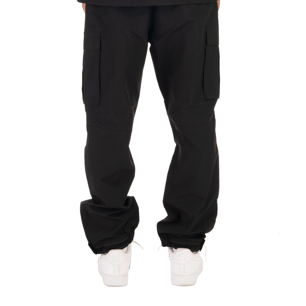 Pro Club Nylon Ripstop Cargo Track Pants - Black