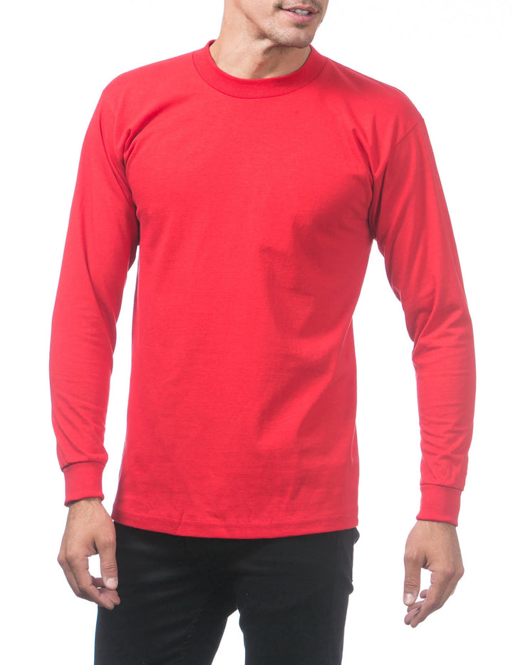 Pro Club Heavyweight Cotton Long Sleeve Crew Neck - RED