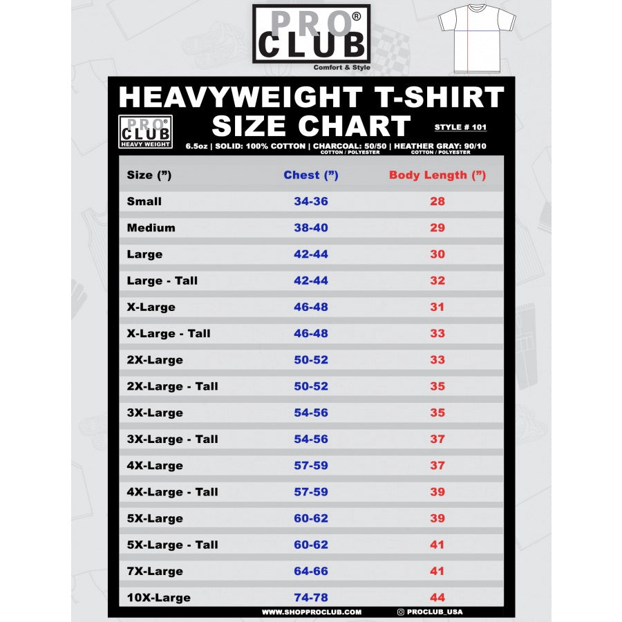 Pro Club Heavyweight Short Sleeve Embroidered Box Logo Tee - Sky Blue