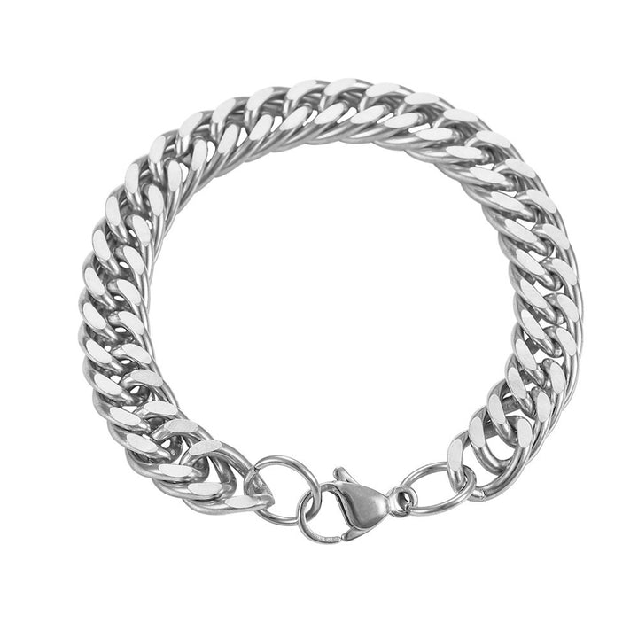 Sliver Metal Flate Chain Bracelet 10MM Width