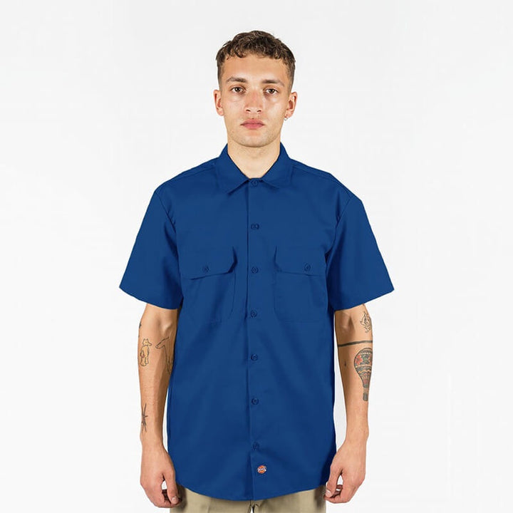 DICKIES –1574 SHORT SLEEVE WORK SHIRT - ROYAL