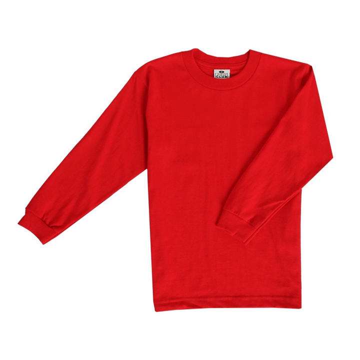 Pro Club Youth Long Sleeve Crew Neck Tee - RED