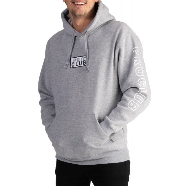Pro Club Heavyweight Pullover BOX LOGO Hoodie (13oz) – GRAY