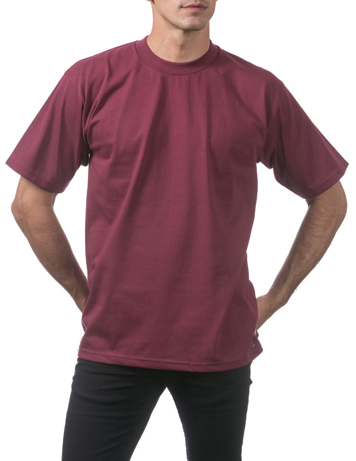 Pro Club Men's Heavyweight Short Sleeve Tee - Maroon