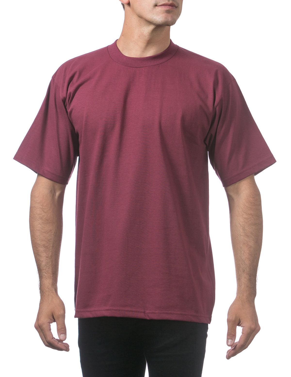 Pro Club Men's Heavyweight Short Sleeve Tee - Maroon