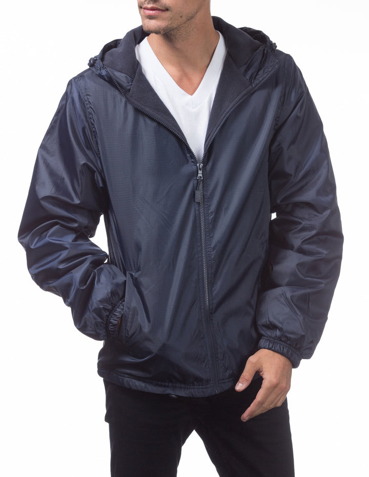 Pro Club Fleece Lined Windbreaker Jacket - NAVY