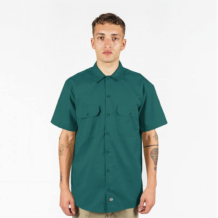 DICKIES –1574 SHORT SLEEVE WORK SHIRT - LINCOLN GREEN
