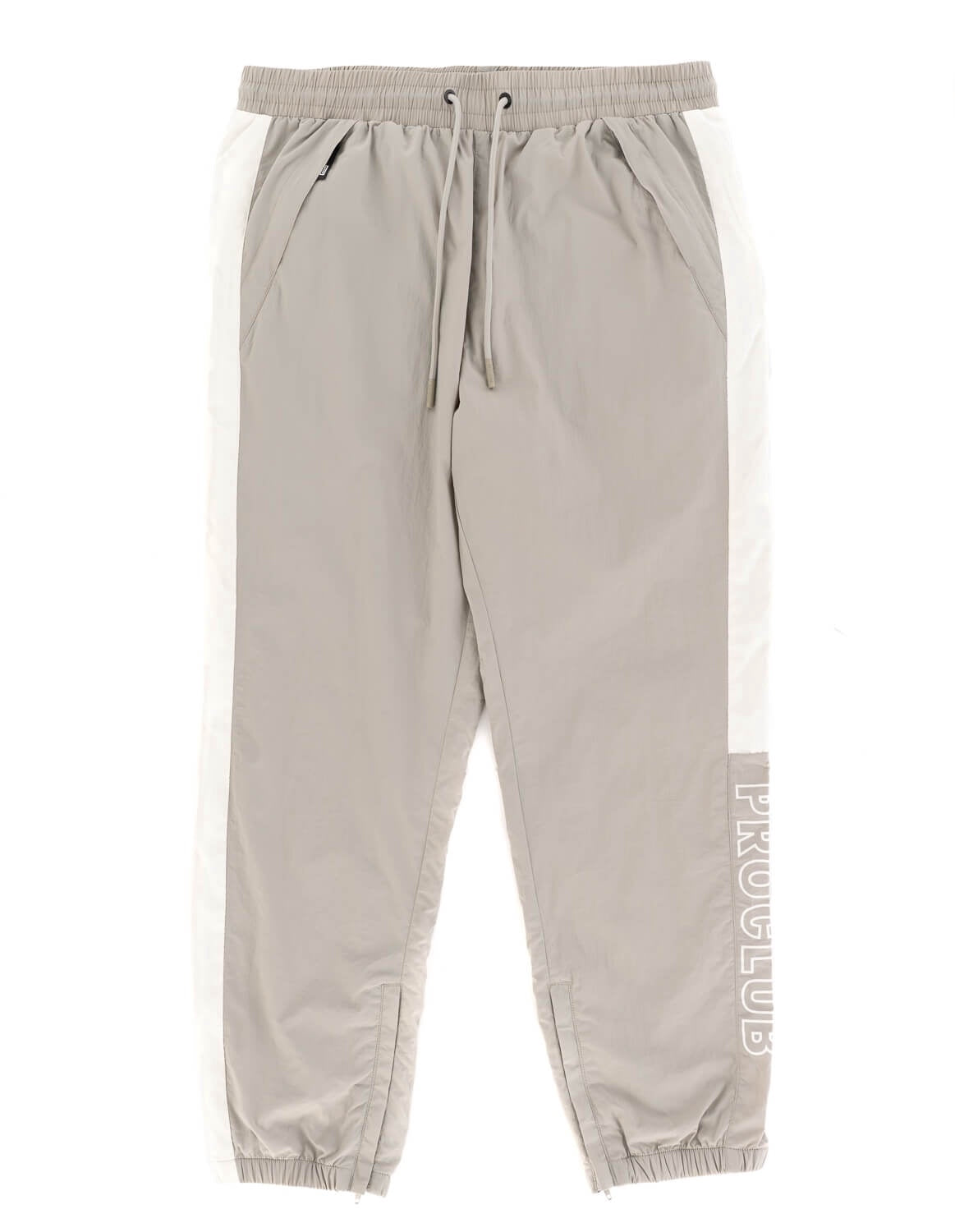 Pro Club Full Court Windbreaker Pants - Gray/White