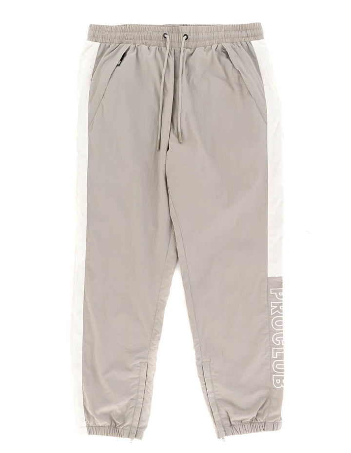 Pro Club Full Court Windbreaker Pants - Gray/White