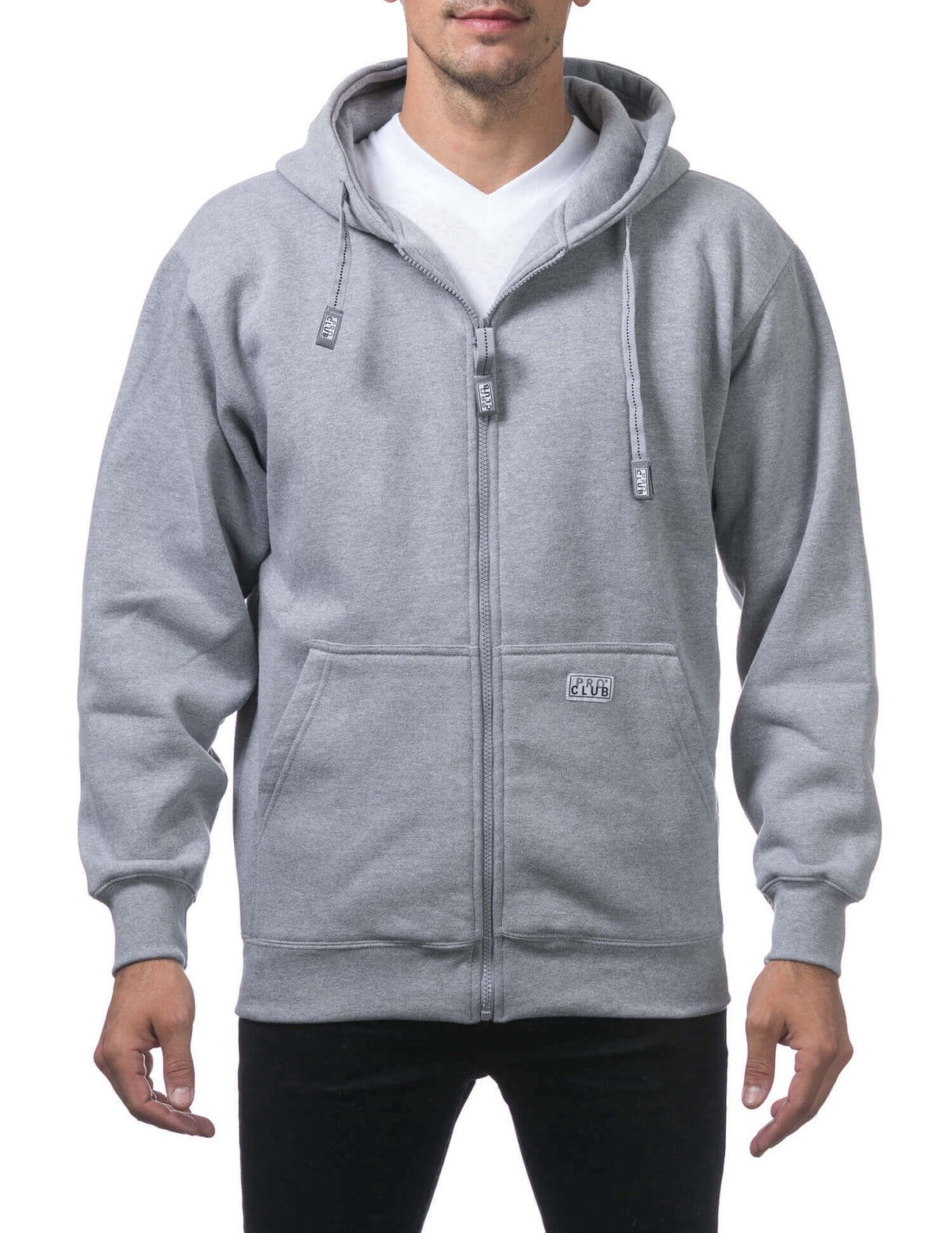Pro Club Heavyweight Full Zip Fleece Hoodie - GRAY